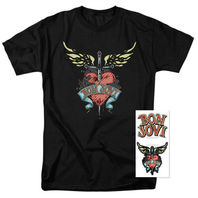 

Bon Jovi Bad Rock Band T Shirt & Stickers