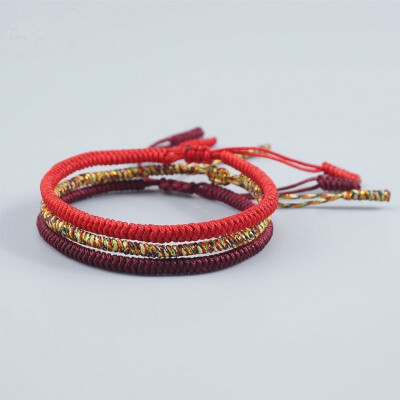 

3pcs Multi Color Tibetan Buddhist Tibetan Good Luck Charm Bracelets Bangles For Women Men Handmade Rope Knots Bracelet