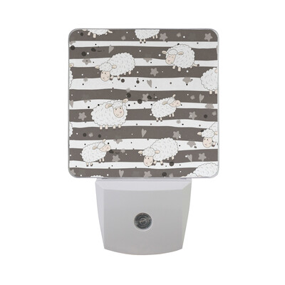

ALAZA LED Night Light With Smart Dusk To Dawn SensorSheep Sleeping Cartoon Style Plug In Night Light
