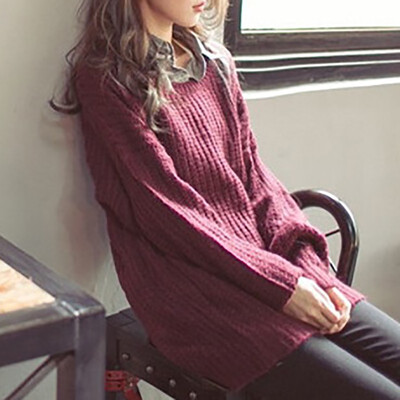 

Women Loose Fashion Baggy Chunky Knitted Jumper Top Thick Sweater Winter