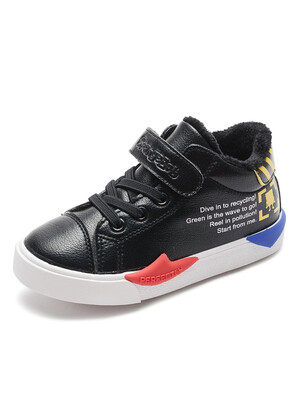 

chunchuntu 2018 Winter Children Pu Leather Casual Trainer Baby Boy Fashion Sport Sneaker Girl Brand Black Warm Shoe 7015