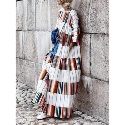 

Fashion Women Evening Cocktail Party Vintage Baggy Floral Long Maxi Casual Dress