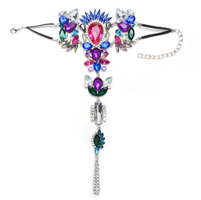 

Exaggerated popular alloy gemstone chain DIY popular personality design