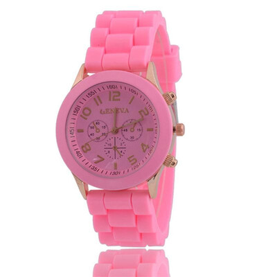 

New Men Women Geneva Silicone Rubber Jelly Gel Quartz Analog Sports Wrist Watch