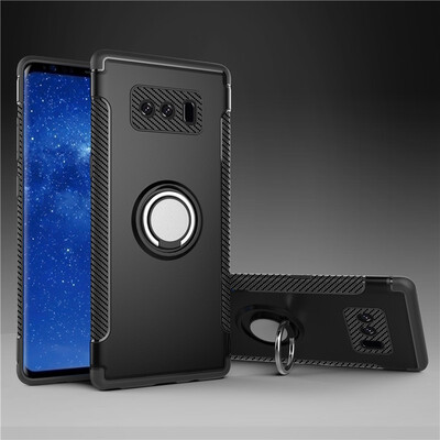 

Fecoprior Back Cover For Samsung Galaxy Note 8 Note8 Case Car Holder Stand Hard PC Silicon Ring Suction Bracket Celulars