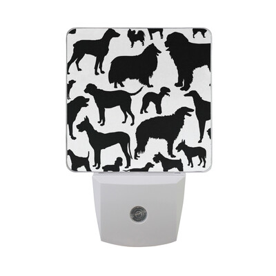 

ALAZA LED Night Light With Smart Dusk To Dawn SensorDog Companion Watercolor Illustration Plug In Night Light