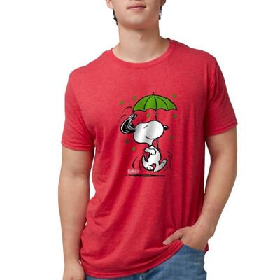 

CafePress - Snoopy Raining Clovers - Mens Tri-blend T-Shirt