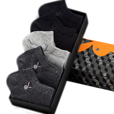 

Jingdong Supermarket] Playboy (PLAYBOY) 2411 gift box 5 pairs of men and socks socks sports mesh breathable male socks men's cotton socks male black 2 dark gray 2 light gray 1