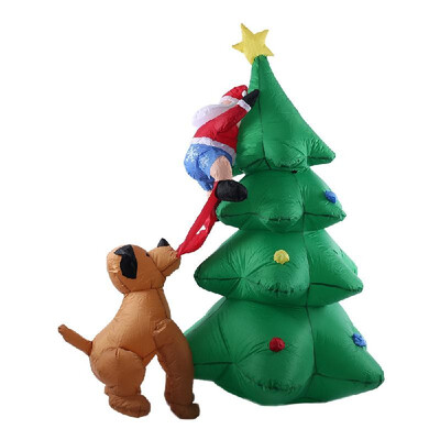 

18m70in Tall Inflatable Christmas Tree Santa Claus Dog Decor Xmas Outdoor Decorations Ornaments AC100-240V