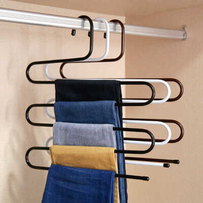 

Bingyou creative pants rack S-type magic hanger pants clip wrought iron hangers hanging clothes rack fashion creative simple