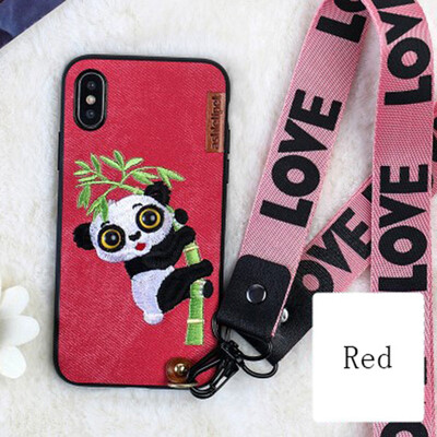

New iphone X Case Embroidery Cute Mobile Phone Case Cartoon Animal Phone Case