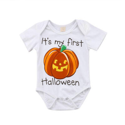 

Pumpkin Halloween Newborn Baby Boy Girl Romper Bodysuit Cotton Clothes Outfits