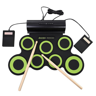 

Noe iword portable electronic drum double speaker exercises show drums bright green