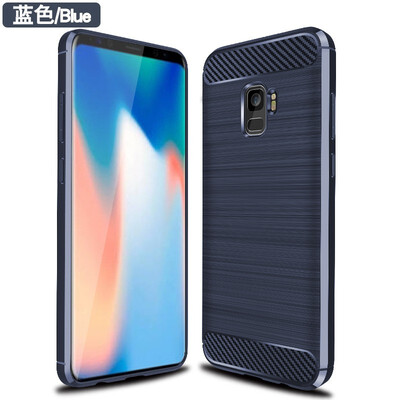 

Fivice Samsung Galaxy S9 case Brushed carbon fiber silicone anti-fall soft shell phone case
