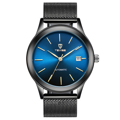 

TEVISE Brand Luxury Gold Automatic Mechanical Men Watch Water-Proof Mesh Stainless Steel Band Self-Winding Man Casual Wristwatch