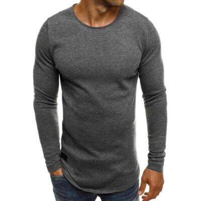 

Fashion Men Slim Fit O Neck Long Sleeve Muscle Tee T-shirt Casual Tops Blouse