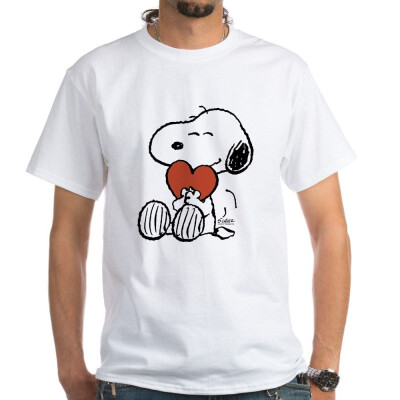 

CafePress Snoopy On Heart T-Shirt - 100 Cotton T-Shirt White