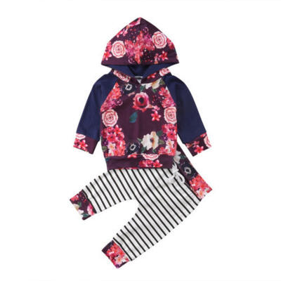

Infant Newborn Baby Boy Girl Cotton Hoodies TopLong Pants Outfits Clothes 2Pcs