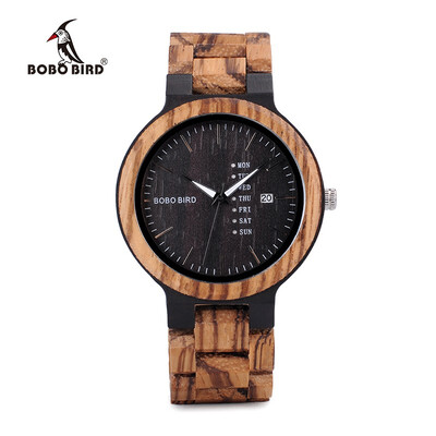 

BOBO BIRD wooden quartz pointer watch O26