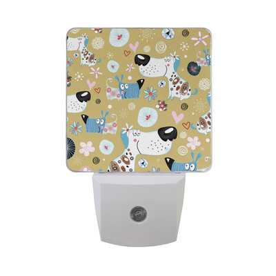 

ALAZA LED Night Light With Smart Dusk To Dawn SensorDog Drinking Coffee Plug In Night Light