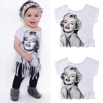

Newborn Kids Baby Girls Marilyn Monroe Top T-shirt Dress Clothes Costume Summer