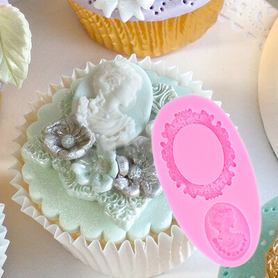 

Зеркало Рама силикона Fondant Плесень Украшать торта Шоколад для выпечки прессформы DIY