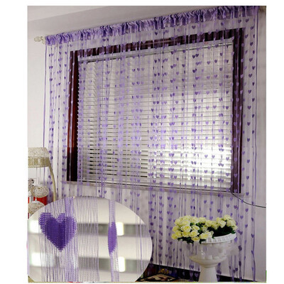 

1PC Romantic Heart Shape Line curtain living room sheer curtain small heart curtain tulle screening soft line curtain decoration