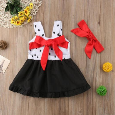 Toddler Infant Baby Kid Girl Summer Princess Tutu Bowknot Dress Headband