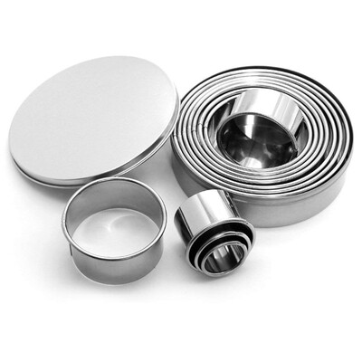 

UpperX 12PCS Cookie Cutters Stainless Steel Cookie Cutters Round Patisserie Cutters for Cookies Pasta with Sugar Cakes