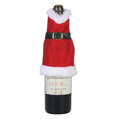 

Christmas Wine Bottle Cover Xmas Champagne Gift Wrap Clothes Christmas Party Decoration Ornaments--Dress