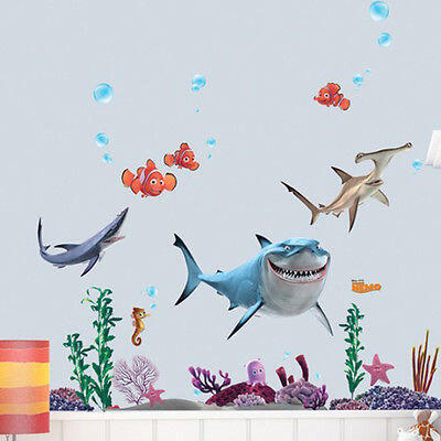 

Huge Shark Finding Nemo Wall Sticker Decals Decor Removable PVC Nursery Kids WS