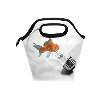

Insulated Lunch Tote Bag Bulb Fish Travel Picnic Lunch Handbags Portable Zipper Lunch Bag Box