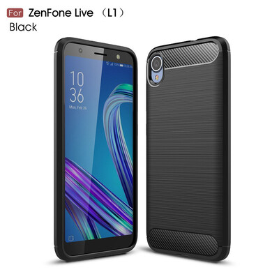 

Fivice Asus Zenfone live L1 ZB501KL case Luxury brushed carbon fiber TPU soft shell