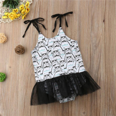 

Baby Girls Kids Star Wars Outfit Set Straps Princess Dress Romper Skirt Sunsuit