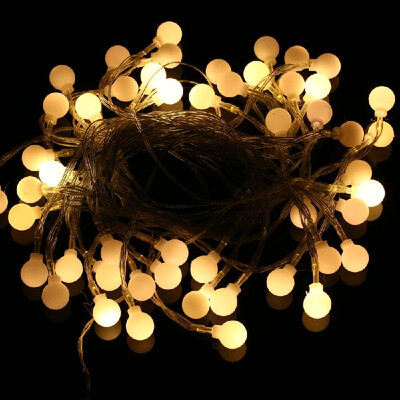 

10 Meters Ball Shaped Warm Yellow LED String Lights Battery Powered Shining LED Strip Decoration for Christmas
