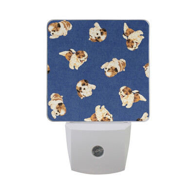 

ALAZA LED Night Light With Smart Dusk To Dawn SensorYoung Woman And Dog Plug In Night Light