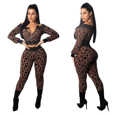 

Designer Tracksuit for woman Suit TopsPants Womens Luxury Casual Sweatshirt Sport Suits Printed word collar ribbed casual suit fe