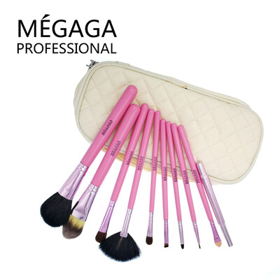 

MEGAGA Professional Tools Multi-Function Portable Makeup Brushes Sets Of 10pcs pink
