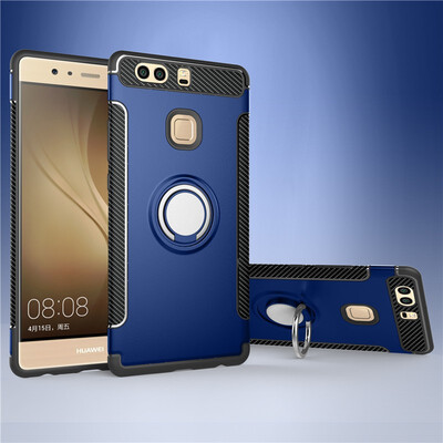 

Fivice Huawei P9 case PC metal ring shell magnetic car bracket TPU phone case