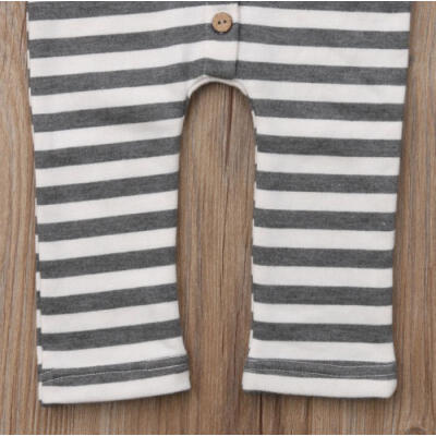 

Toddler Newborn Baby Girl Boy Stripe Warm Thick Romper Jumpsuit Outfits Pajamas