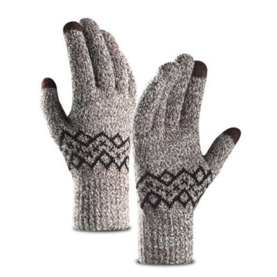 

Men Winter Thinken Knitting Touch Screen Gloves Outdoor Sport Driving Mittens AU