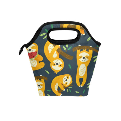

Lunch Bag Tote Bag Brown Sloth Travel Picnic Organizer Lunch Holder Handbags Lunch Bag Box for Office