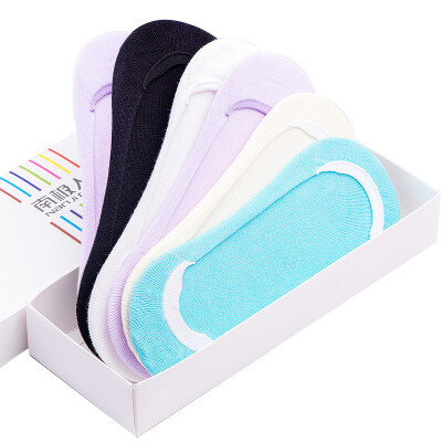 

Jingdong Supermarket] Antarctic socks female socks anti-off sports boat socks socks socks women's cotton socks 6 pairs of mixed gift box boxed invisible socks female - stealth socks solid color - all