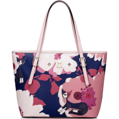 

European fashion JUST STAR new women's fashion handbag large bag casual shoulder bag Tote package female JS942L cherry blossom powder