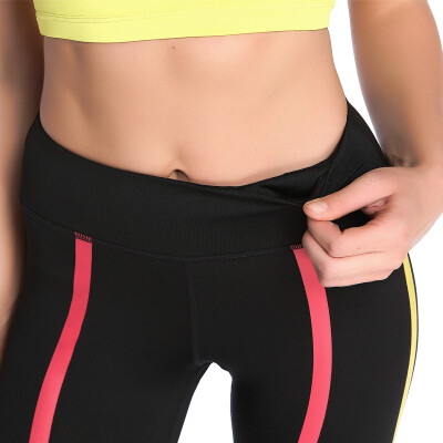 

Womens Yoga Pants Moisture-Wicking Legging Yoga Running Workout Sports with stripline