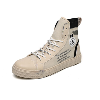 

European&American street dance hip hop high shoes female autumn flat casual Korean version of the tide shoes thick bottom stud