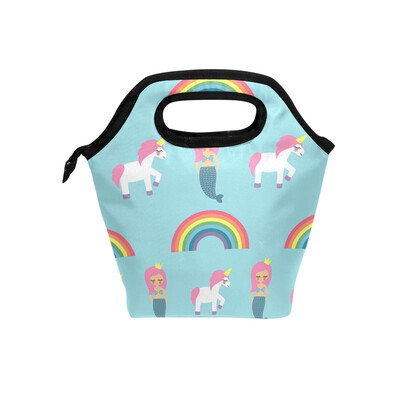 

Lunch Bag Tote Bag Rainbow Unicorn Mermaid Travel Picnic Organizer Lunch Holder Handbags Lunch Bag Box for Office