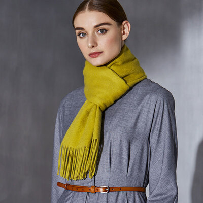 

Hengyuanxiang autumn&winter cashmere scarf ladies big shawl solid color long thick warm thick wear dual-use fashion wild friends&relatives gift 50M17106 light green