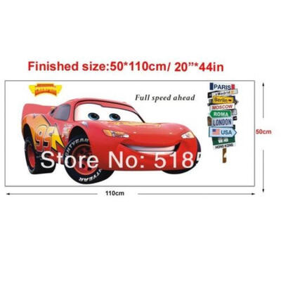 

Murals Movie CARS Wall Stickers Lightning McQueen Kids Room Decor Decals