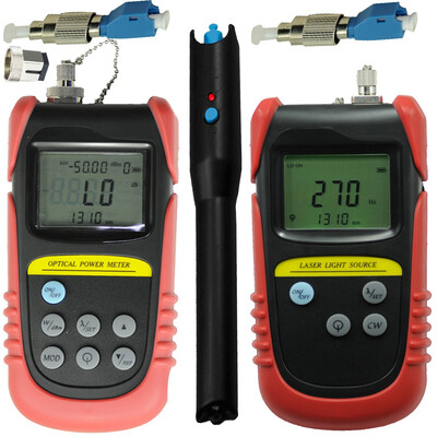 

50dB 26dB Optical Power Meter 1310nm1550nm Wavelength fiber Optical Laser light Source 10MW Fiber Visual fault Locator